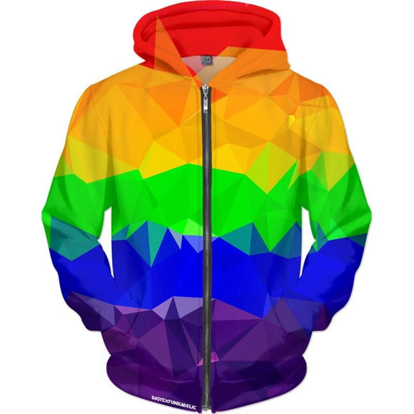 Geometric Gay Pride Hoodie | LGBTQ+ Pride | BigTexFunkadellic