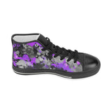 Purple and Grey Paint Splatter Hi-Top Women's Sneakers | BigTexFunkadelic