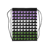 Genderqueer Pride Hearts Drawstring Bag | LGBTQ+ Pride | BigTexFunkadelic