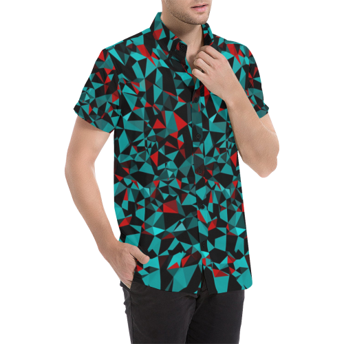 Geo Print Short Sleeve Button Up Shirt – BigTexFunkadelic