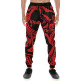 Red and Black Slime Oil Spill All Over Print Light-Weight Men's Jogger Sweatpants (Non Fleece Lined) | EDM Festival Fashion | BigTexFunkadelic