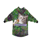Munchies Cat Unisex Blanket Hoodie | Gifts For Stoners | BigTexFunkadelic