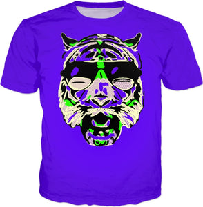 Neon Rave Tiger T-Shirt | BigTexFunkadelic