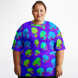 Purple Alien Vapor Glitch Plus Size Unisex T-Shirt | BigTexFunkadelic