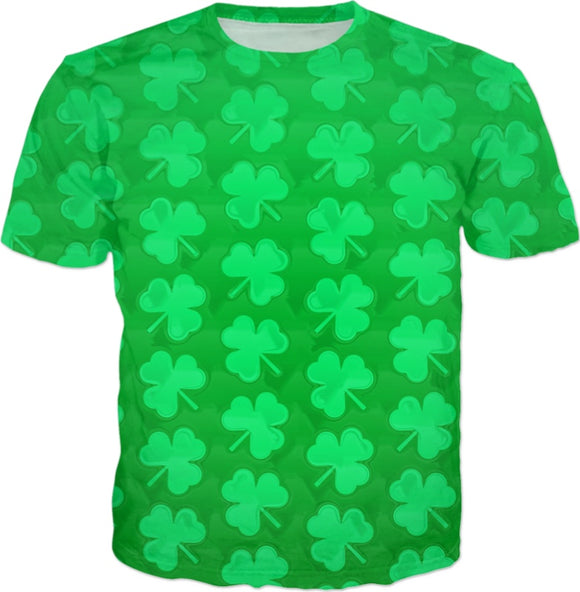 St. Patrick's Day Clovers T-Shirt - BigTexFunkadelic