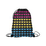Pansexual Pride Hearts Drawstring Bag