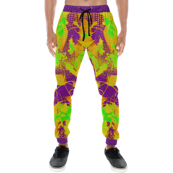 Color Splat Abstract Men's All Over Print Jogger Sweatpants - BigTexFunkadelic