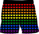 Gay Pride Heart Swim Shorts