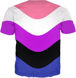 Genderfluid Pride All Over Print T-Shirt | LGBTQ+ Pride | BigTexFunkadelic