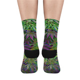 Galaxy Weed Print Smooth-Touch Unisex Crew Socks | Crazy Socks | BigTexFunkadelic