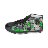 Green and Grey Paint Splatter Hi-Top Men's Sneakers | BigTexFunkadelic