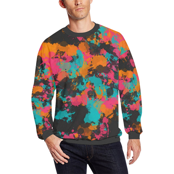 Fiesta Colors Paint Splatter Men's Big & Tall Oversized Fleece Crewneck Sweatshirt | BigTexFunkadelic