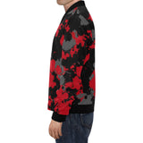 Red Grey and Black Paint Splatter Big & Tall Bomber Jacket