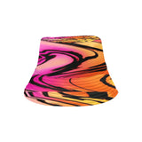 Pink, Orange, and Yellow Sunset Wave Glitch Bucket Hat | Rave Accessories | BigTexFunkadelic