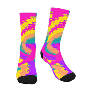 80s Magic Color Blast Smooth-Touch Unisex Crew Socks | Crazy Socks | BigTexFunkadelic