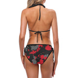 Red Black and Grey Paint Splatter Bikini | BigTexFunkadelic