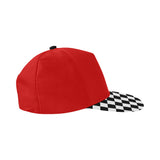 Checkered Brim Snapback | Flat Brim Hats | Red | BigTexFunkadelic