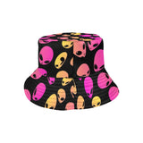 Strawberry Lemonade Alien Ombre Reversible Rave Bucket Hat | UV Blacklight Reactive | BigTexFunkadelic