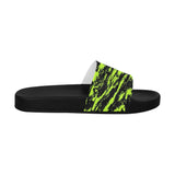 Black Lime Bolt Glitch Men's Slide Sandals | BigTexFunkadelic