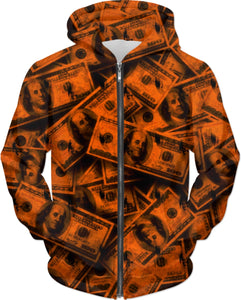Orange Grunge Money Hoodie | BigTexFunkadelic