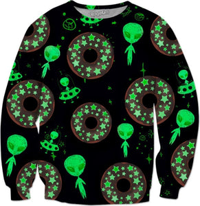 Alien Space Donut Sweatshirt | BigTexFunkadelic