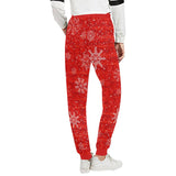 Red Holiday Snowflake Women's All Over Print Jogger Sweatpants | BigTexFunkadelic
