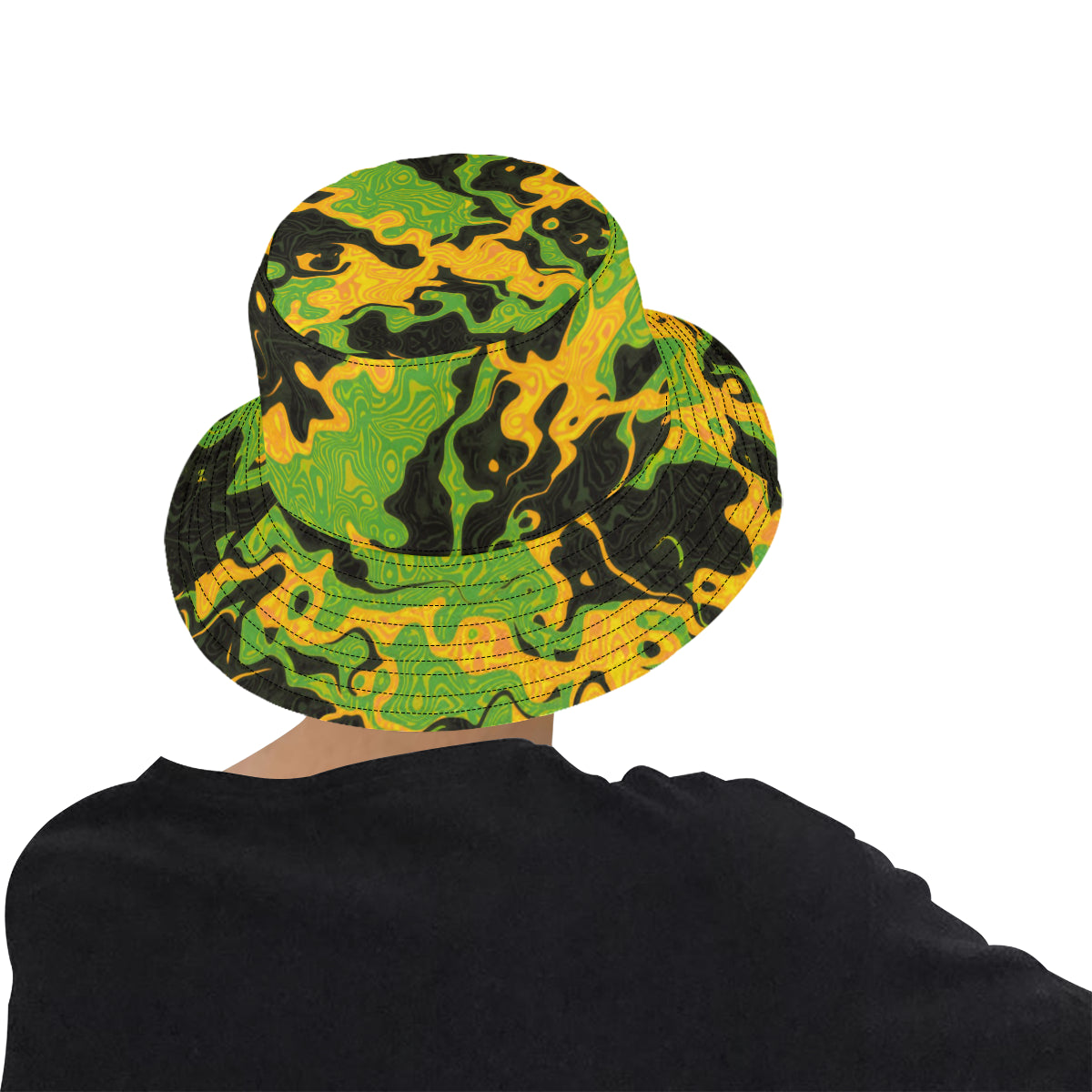 Green and Orange Rave Camo Bucket Hat – BigTexFunkadelic
