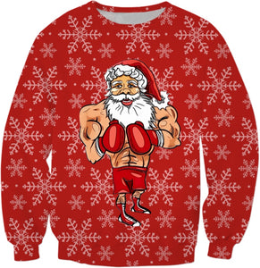 Boxing Santa All Over Print Sweatshirt