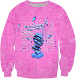 "Well Whatever, Nevermind" Pink Vaporwave Aesthetic Sweatshirt | BigTexFunkadelic