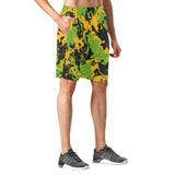 Green and Orange Rave Camo Casual Shorts | BigTexFunkadelic
