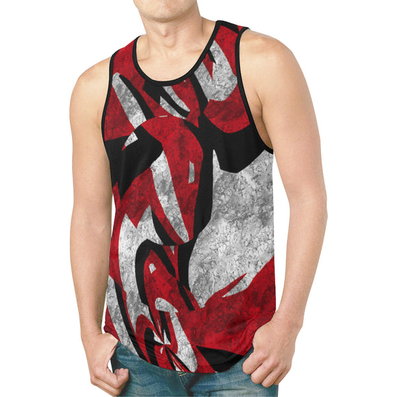Abstract Red Acid Grunge Relaxed Fit Men's Tank Top | BigTexFunkadelic