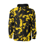Black and Yellow Paint Splatter Quilted Windbreaker | BigTexFunkadelic