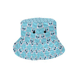 Light Blue Alien Checkered Print Reversible Rave Bucket Hat | UV Blacklight Reactive | BigTexFunkadelic