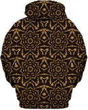 Black and Gold Mandala Collage Hoodie
