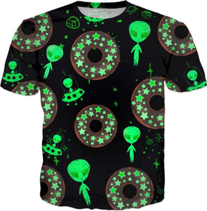 Alien Space Donut All Over Print T-Shirt | BigTexFunkadelic