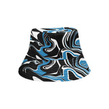 Blue Black and White Oil Slick Bucket Hat | BigTexFunkadelic