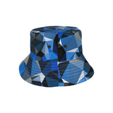 Blue and Black Geo Print Bucket Hat | BigTexFunkadelic