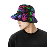 Black Rainbow Weed Print Bucket Hat | BigTexFunkadelic