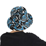 Blue Black and White Oil Slick Bucket Hat | BigTexFunkadelic