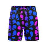 Pink and Blue Alien Ombre Rave Ready Swim Shorts with Pockets | EDM Festival Fashion | BigTexFunkadelic
