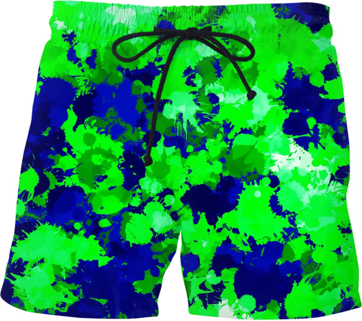 Green and Blue Paint Splatter Swim Shorts – BigTexFunkadelic