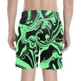 Slime in the Dark Green and Black Oil Spill Swim Shorts | BigTexFunkadelic