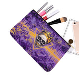 Purple and Gold Skull King Graffiti Canvas 8''x 6'' Carry-All Zipper Pouch | BigTexFunkadelic