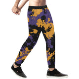 Purple Gold and Black Legends Paint Splatter Men's Big & Tall All Over Print Jogger Sweatpants | BigTexFunkadelic