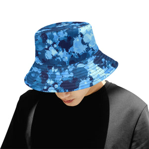 Blue Paint Splatter Camo Bucket Hat | BigTexFunkadelic