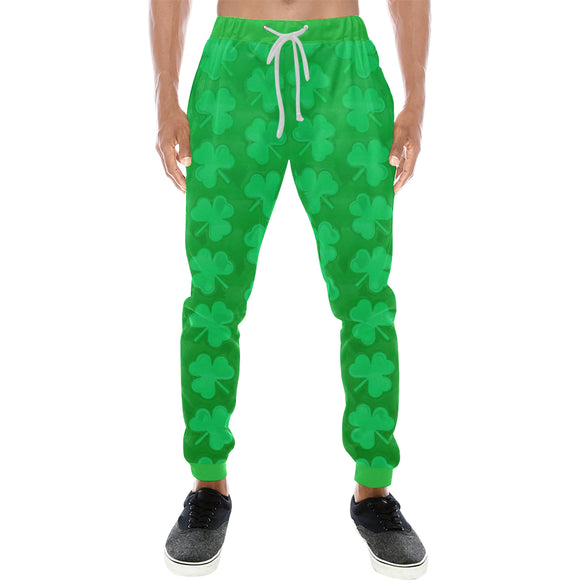 St. Patrick's Day Clovers Men's All Over Print Jogger Sweatpants - BigTexFunkadelic