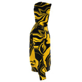 Black and Yellow Abstract Melt Zip-Up Hoodie