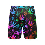 Black Rainbow Weed Print Swim Shorts | BigTexFunkadelic