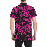 Pink and Black Oil Spill Men's Big & Tall Short Sleeve Button Up Shirt | BigTexFunkadelic