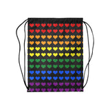 Gay Pride Hearts Drawstring Bag